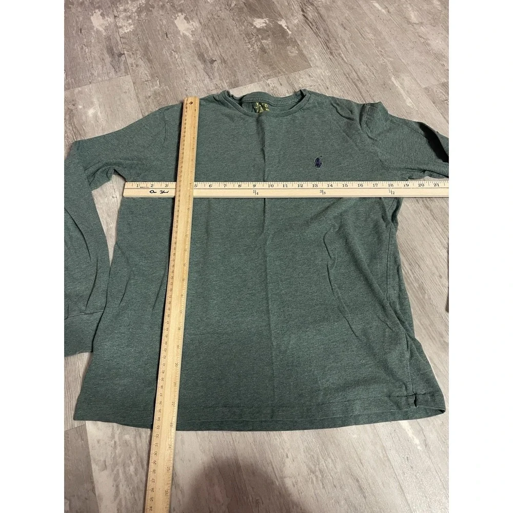 POLO Ralph Lauren Long‎ Sleeve Shirt Mens Size S Green Cotton Blue Pony Bag6